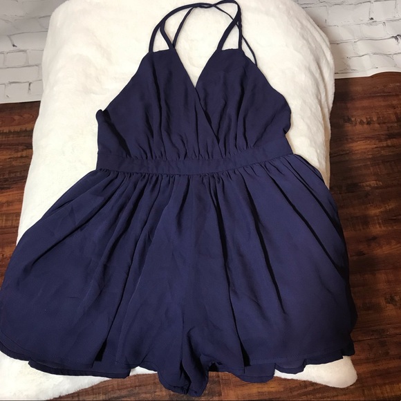 Poetry Pants - Poetry Navy Romper; Small